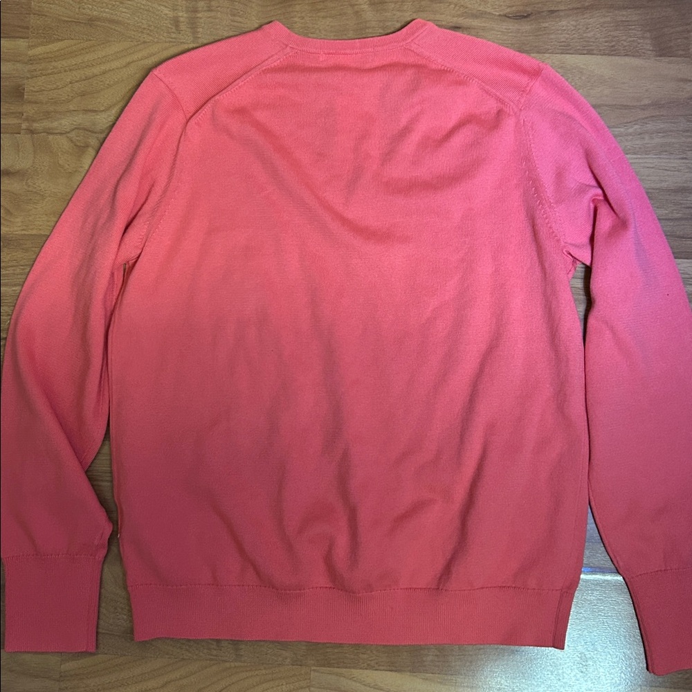 NWT Uniqlo Japan 100% Cotton Coral V-Neck Sweater - Picture 10 of 10